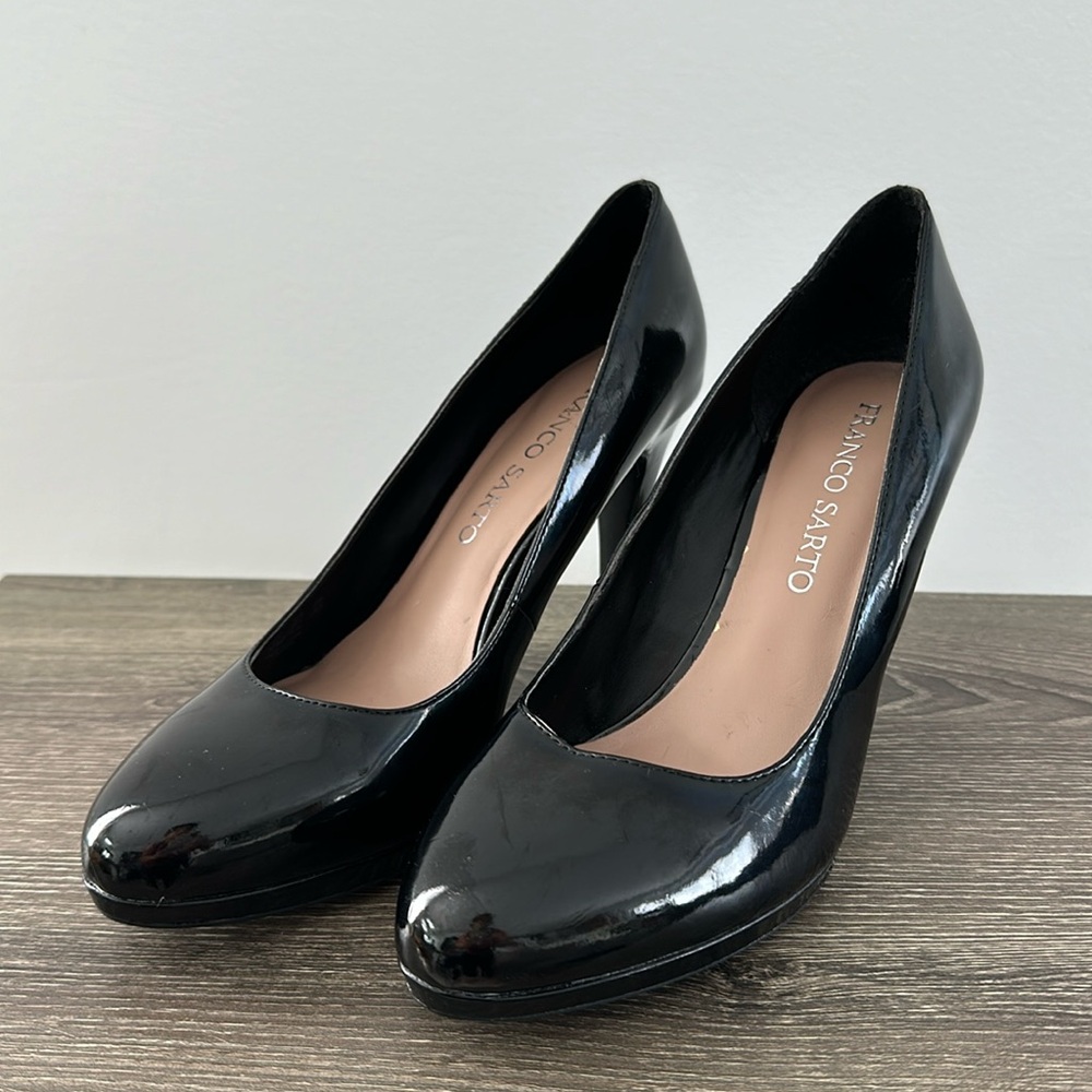 Franco Sarto Black Patent Pumps